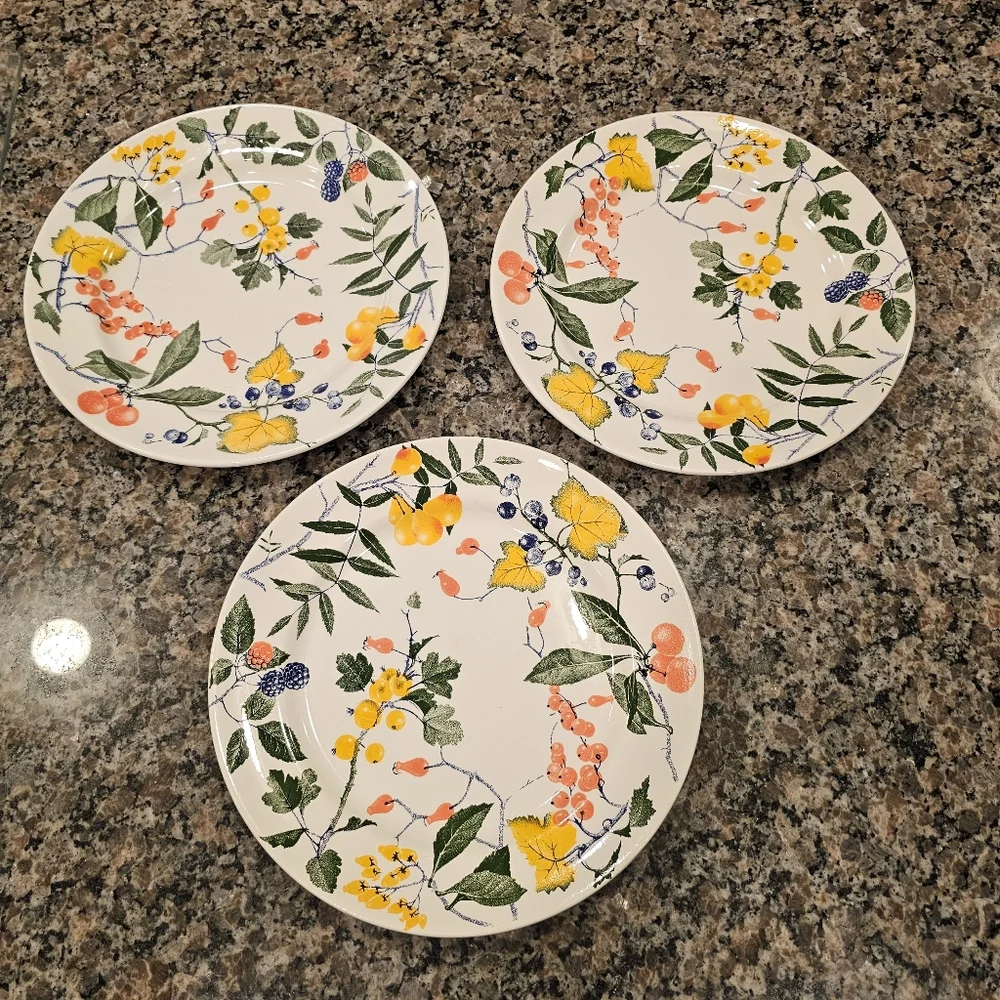 Crate&Barrel Floral Dinnerware Set - Yellow, Green, Blue